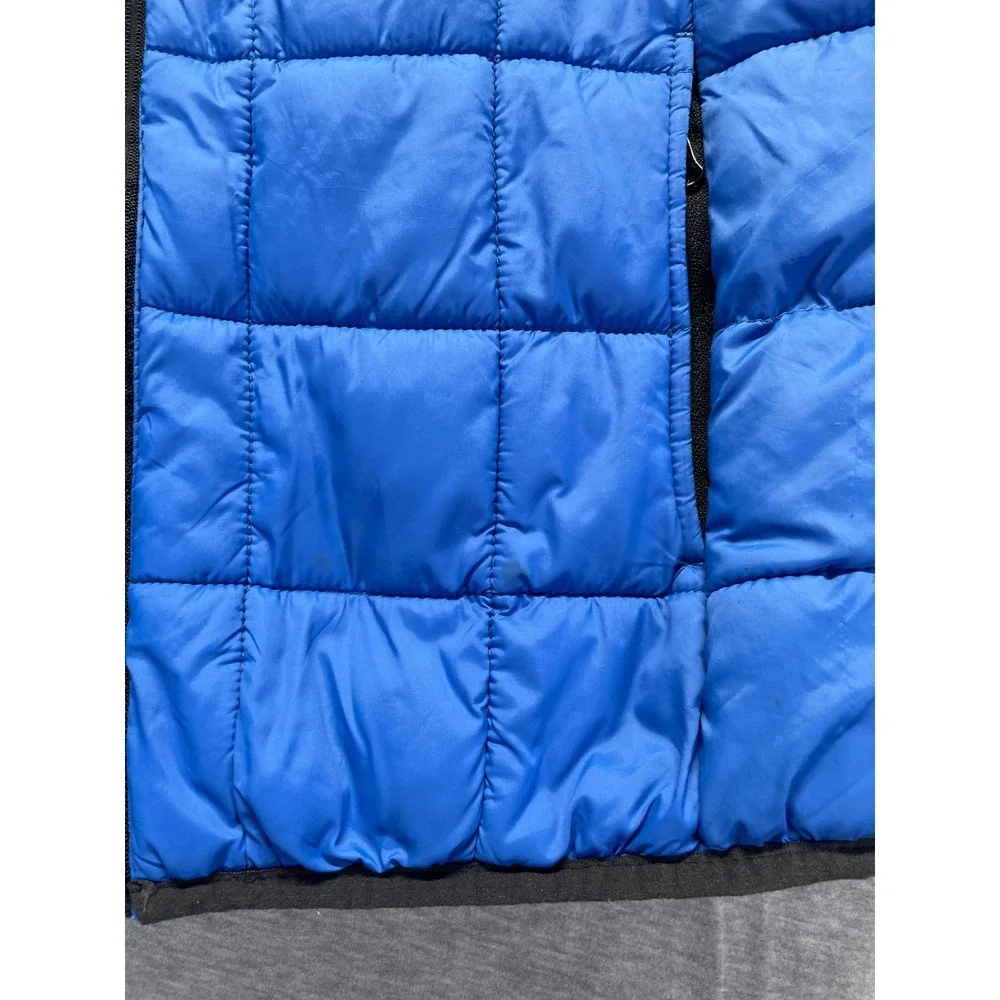 Arizona Jean Co Puffer Jacket Boys L (14/16) Blue Black Contrast Trim Full Zip